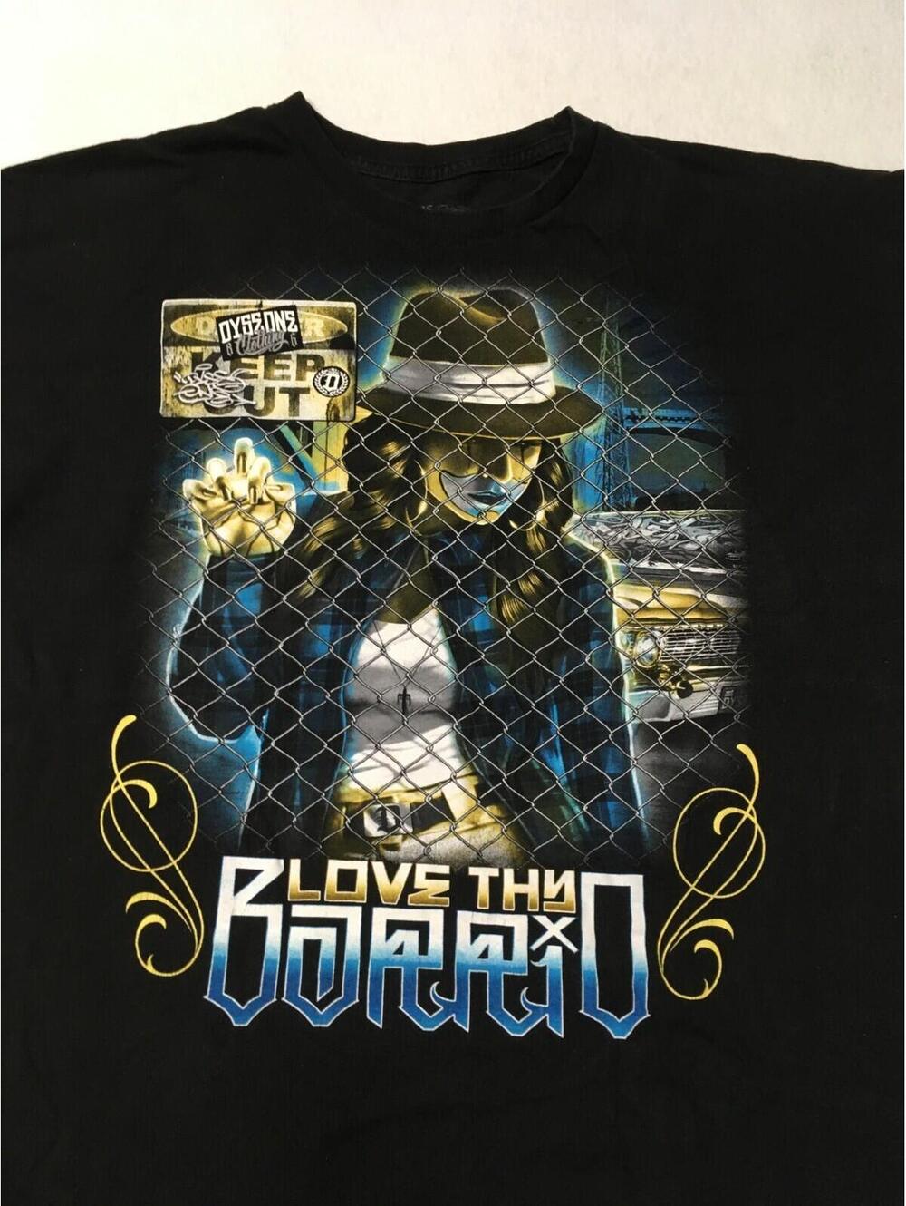 Dyse One keep out Lowrider Skeleton BARRIO T-Shirt Retro Men's 2XL